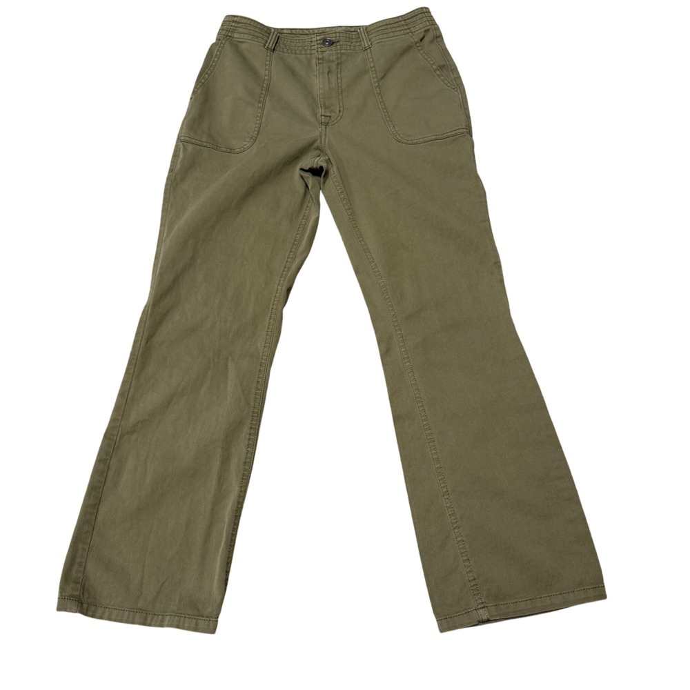 prAna Sancho Slim Pants Women 4 Olive Green Organic Cotton Stretch Hiking Travel